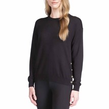 Michael Kors Women&#39;s Petite Black Button Trim Long Sleeve Sweater LP NWT - £33.62 GBP