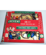 Vintage CRESCENT 15 Light Set Indoor Christmas Tree Lights in Original B... - $1,289.74 MXN
