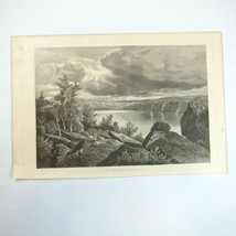 Antique 1875 Wood Engraving Print Lake Mohonk by Kruseman Van Elten - Th... - £47.17 GBP