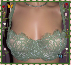 34D Olive Crochet WICKED Dream Angel UPLIFT PushUp wopad Victorias Secret Bra - £31.45 GBP
