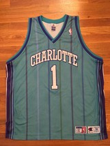 Authentic Champion 2001 Charlotte Hornets Baron Davis Teal Road Away Jersey 56 - £398.20 GBP