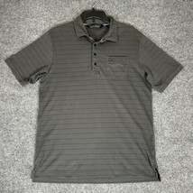 Travis Mathew Shirt Mens Large Dark Grey Polo Golf Short Sleeve Striped Adult - £10.11 GBP