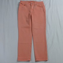 So Slimming Girlfriend Slim Crop by Chico&#39;s 00 / 2 Orange Stretch Denim Jeans - £9.42 GBP
