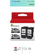 Recolor 240XL Black Ink Cartridges 2 Pack # 591 - $50.46 CAD