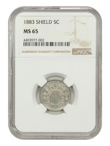 1883 Shield 5C NGC MS65 - $611.10