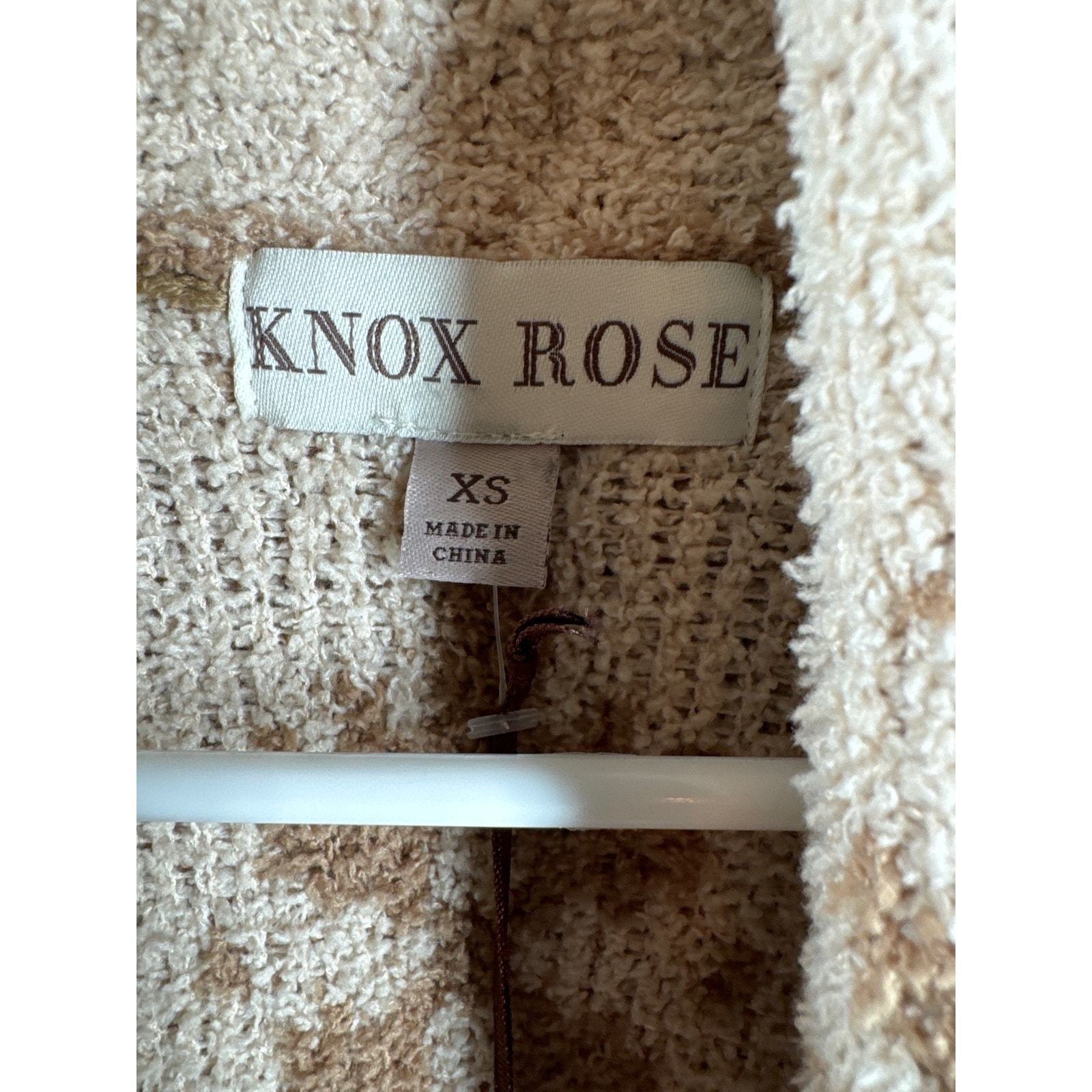 Knox Rose Aztec Southwestern Plush Fleece Cardigan Jacket Brown Cream Size XS Item image 3