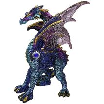 Blue and Purple Dragon Statue Figurine Mythical Fantasy Collectible Stat... - $19.75