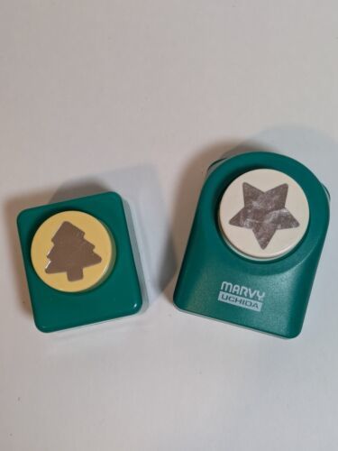 Marvy Uchida Star Shape and Unbranded Christmas Tree Paper Punch 2.5&quot; &amp; ... - $6.93