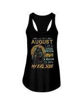 I Was Born In August Tank Tops My Evil Side Fighter Women Black Top - $27.03 CAD