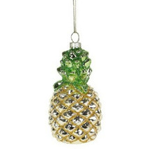 Dept 56 Golden Pinapple Hand blown Glass Christmas Ornament Fruit nwt - £7.90 GBP