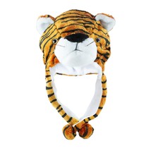 Tiger Cute Plush Animal Winter Ski Hat Beanie Aviator Style Winter (Short) - £15.97 GBP