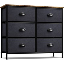 Sorbus Dresser with 6 Fabric Drawers - Bedroom Furniture Storage Chest Tower Uni - £94.82 GBP