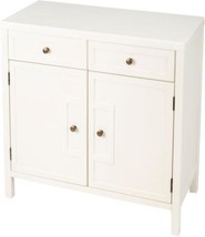 Console Cabinet Modern Contemporary Nickel Hardware White Distressed Silver - £782.35 GBP