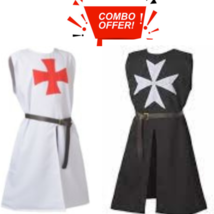 Combo Offer Medieval Era Cotton Fabrics Hospitaller decorated Tunic Best Gift - £82.05 GBP+