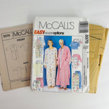 McCalls Pattern Misses Xs S M Robe Pajamas Tunic Top Pants Shorts FF 3370 - £10.34 GBP