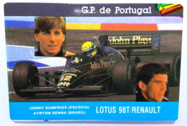 Ayrton Senna &amp; Lotus ✱ Rare Vintage Formula 1 Pocket Calendar Portugal 1987 - £27.17 GBP