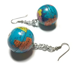 Vintage “Earth Day” 3D Globe Drop Earrings - $21.95