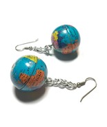 Vintage “Earth Day” 3D Globe Drop Earrings - $21.95