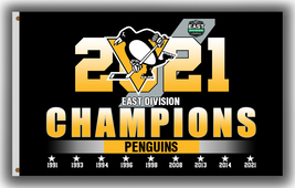 Pittsburgh Penguins Hockey East Champions 2021 Flag 90x150cm 3x5ft Best ... - £11.95 GBP