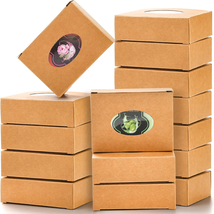 100 Pack Soap Boxes for Handmade Soap, Paper Treat Boxes with Clear Wind - €38,17 EUR