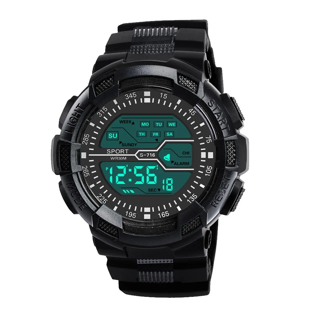 curren watch men Fashion Waterproof Men&#39;s Boy LCD Digital Stopwatch Date  Wrist  - £89.82 GBP