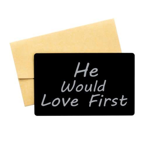 Motivational Christian Black Aluminum Card, He Would Love First, Inspira... - $16.61