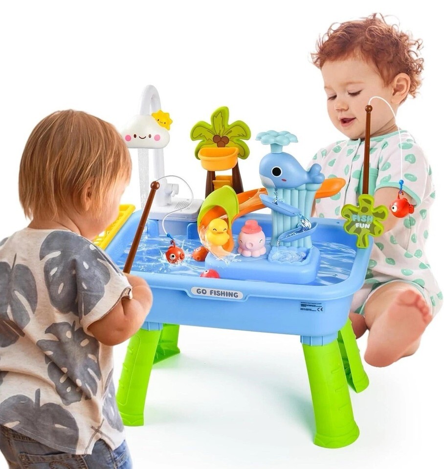 Upgraded Toddler Sand Water Table Toy with Electric Water Pump, Kids San... - $29.00