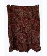 Womans Floral Print Skirt, Poly Blend, Lightweight, Ruffled Hemline, XL - $19.43