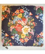GUCCI Wool Josephine Floral Shawl Navy Blue Multicolor New with Tags - £310.09 GBP