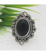 Silver Black Onyx Ring 925 Sterling Handmade Jewelry Birthstone Ring All... - £21.16 GBP