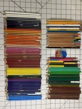 Mixed Lot 100 Used Art Colored Pencils Mix Brands Mostly Crayola Prang Sharpener - $18.63