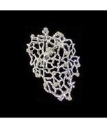 Vintage GERRY&#39;S 2.25&quot; Silver Rhinestone Evening Abstract Coral Brooch Pi... - $367.78 MXN