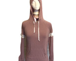 Pink Rose Red Hoodie Sweater Long Sleeve Top in Women&#39;s LARGE with Bling - $14.80
