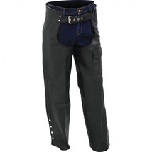 Rocky Mountain Hides Solid Genuine Buffalo Leather Motorcycle Chaps - $61.41