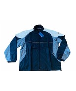 Reebok Jacket Windbreaker Coat Golf Black XL Zip NWT tags Fall gray whit... - $39.55