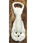 Cast Iron Lobster Bottle Opener, beachy nautical, distressed white, hand... - $24.52 CAD