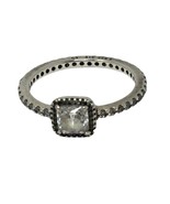 Authentic PANDORA Timeless Elegance Square Sparkle Halo Ring, Sz 9, Ster... - $42.74