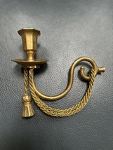Vintage Brass Wall Sconce Candle Holder with Rope Tassels - $24.74