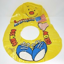 VINTAGE AMERICAN HUMAN BEAN KIDS YELLOW BLOW UP INFLATABLE POOL FLOAT RI... - $46.55