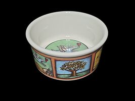 Ursula Dodge Flight Of The Blue Dog Stoneware Bowl 6x2.75 Signature - $24.70