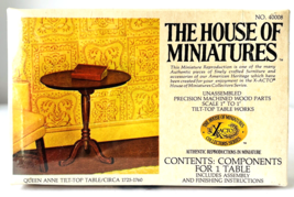 House of Miniatures 1977 Kit #40008 1:12 Queen Anne Tilt-Top Table Circa 1725-60 - $11.64
