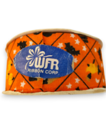 Vintage WFR Halloween Ribbon 12ft - Orange &amp; Black, Bats &amp; Pumpkins Design - £6.18 GBP