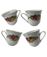 Regent China mugs set of 4 Vintage English Rose pattern coffee tea cups ... - £21.79 GBP