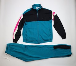 Vintage 90s Streetwear Mens Large 2 Piece Color Block Warm Up Track Suit Joggers - £70.35 GBP