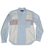 Come Des Garcons Homme Size M Patchwork Shirt Blue  - $4,629.48 MXN