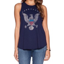 Chaser snorkle navy blue vintage graphic eagle Americana tank top small MSRP 59 - £18.07 GBP