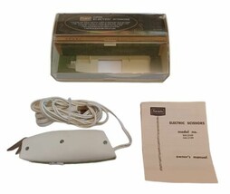 Vintage Sears Electric Sewing Scissors 2 Speed Original Box Green White ... - €5,21 EUR