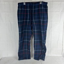Nautica Sleepwear Men&#39;s XL Polyester Fleece Pajama Lounge Pants Blue Plaid - £6.26 GBP