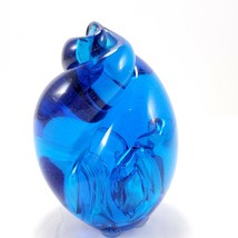 Karg Blue Twist Paperweight 4 x 2.5in Seashell Spiral Conical Freeform S... - £67.45 GBP