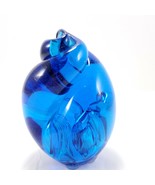 Karg Blue Twist Paperweight 4 x 2.5in Seashell Spiral Conical Freeform S... - £67.74 GBP